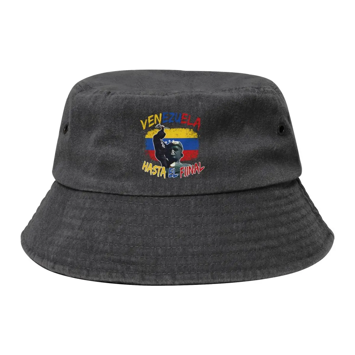 Travel Headwear Venezuela Hasta El Final Accessories Cotton Denim Bucket Hat Harajuku Men Women Venezuela Flag Fisherman Hat