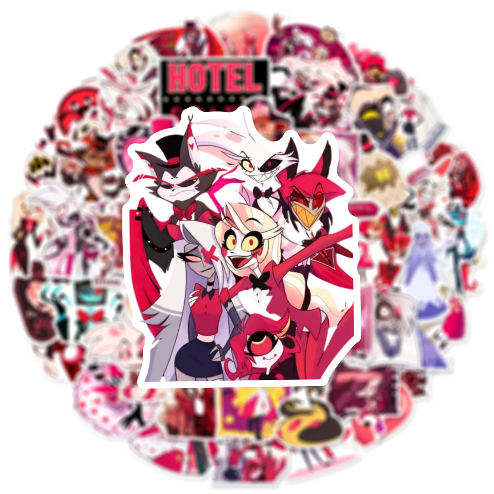 ملصقات كرتونية Helluva Boss ، ملصقات فندق Hazbin ، مقاومة للماء من كلوريد البولي فينيل ، حقيبة ، لاب توب ، خوذة ، دفتر ملاحظات ، تصنعه بنفسك ، ألعاب جرافيتي ، 56 *