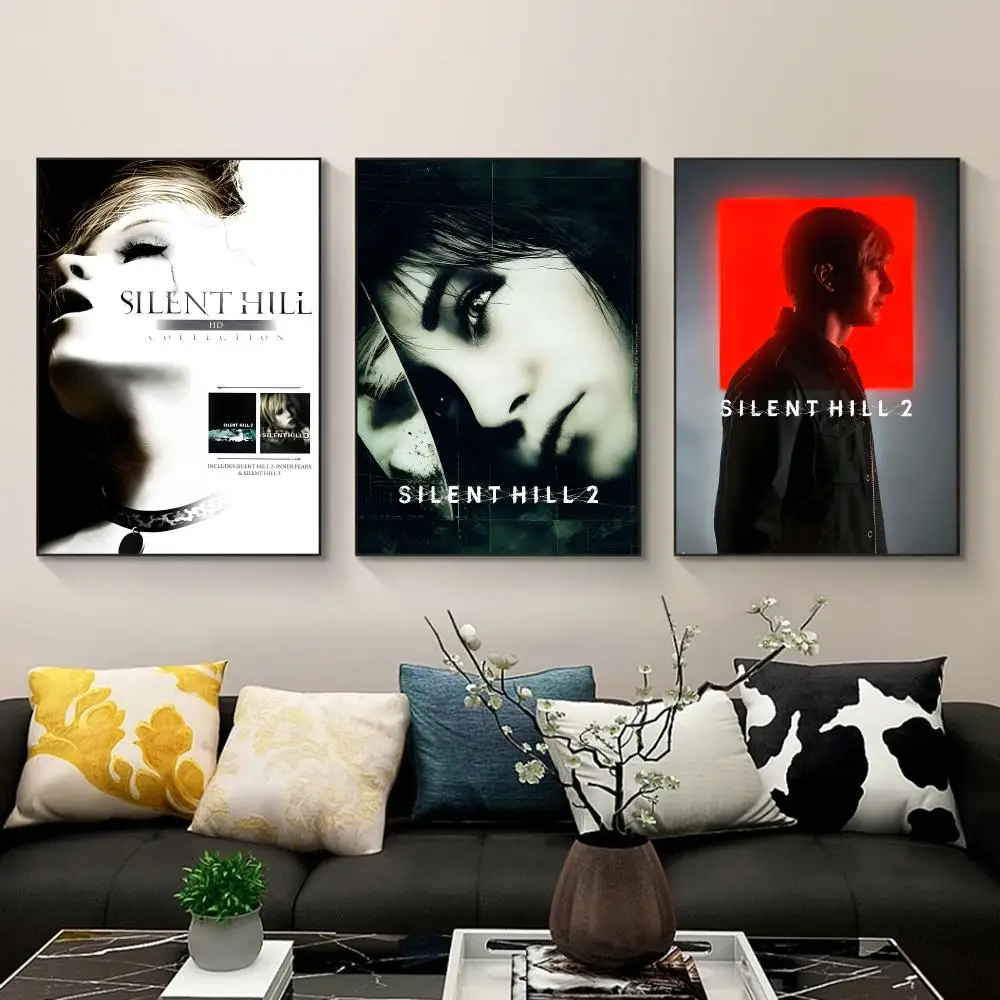 Game S-Silent Hill Poster Waterproof PP Self-Adhesive,Removable Wall Decor For Bedroom Entrance Bar Cafe, Ideal Gift