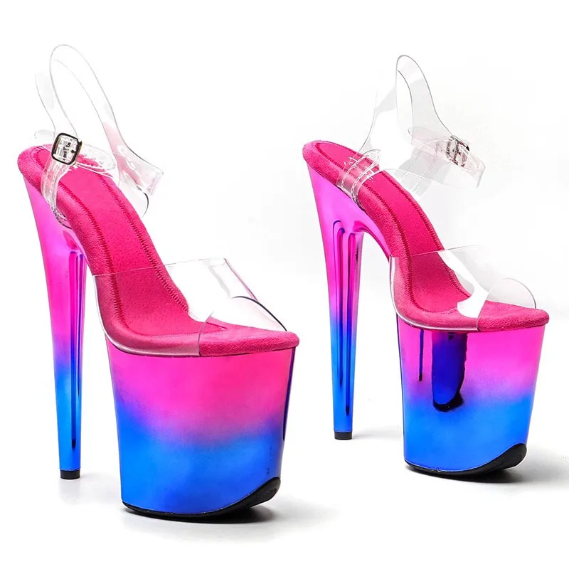 

Fashion 20CM/8inches Glitter Upper Plating Platform Sexy High Heels Sandals Pole Dance Shoes 267