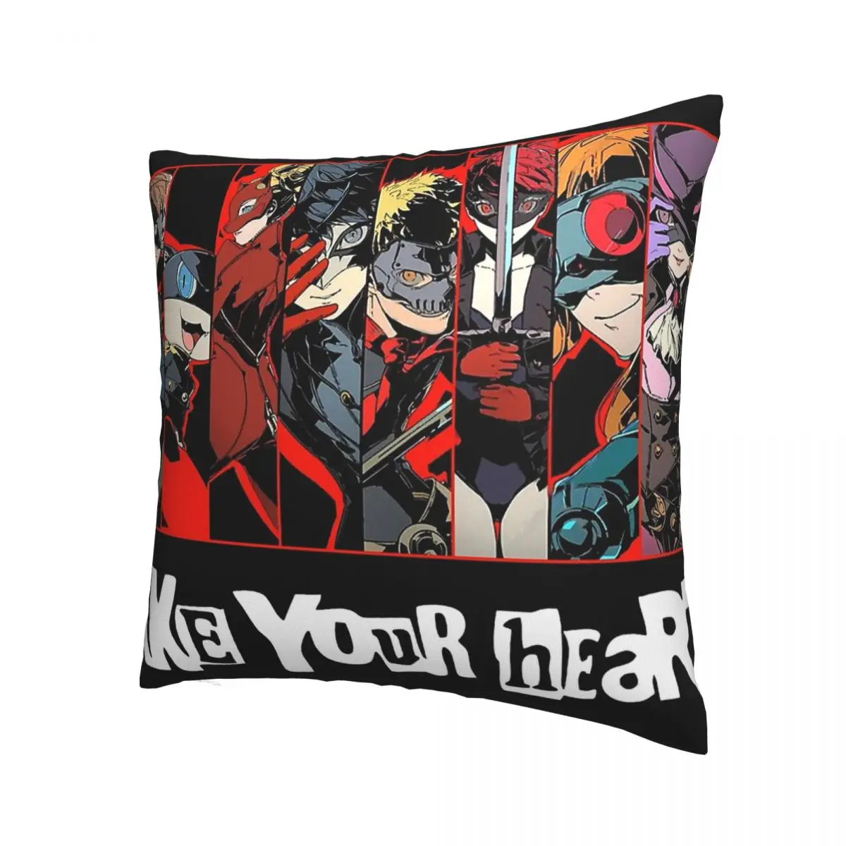 Phantom Thieves Will Take Your Heart Throw Pillow Case Persona 5 Morgana Game Cushion For Home Sofa Decorative Hug Pillowcase