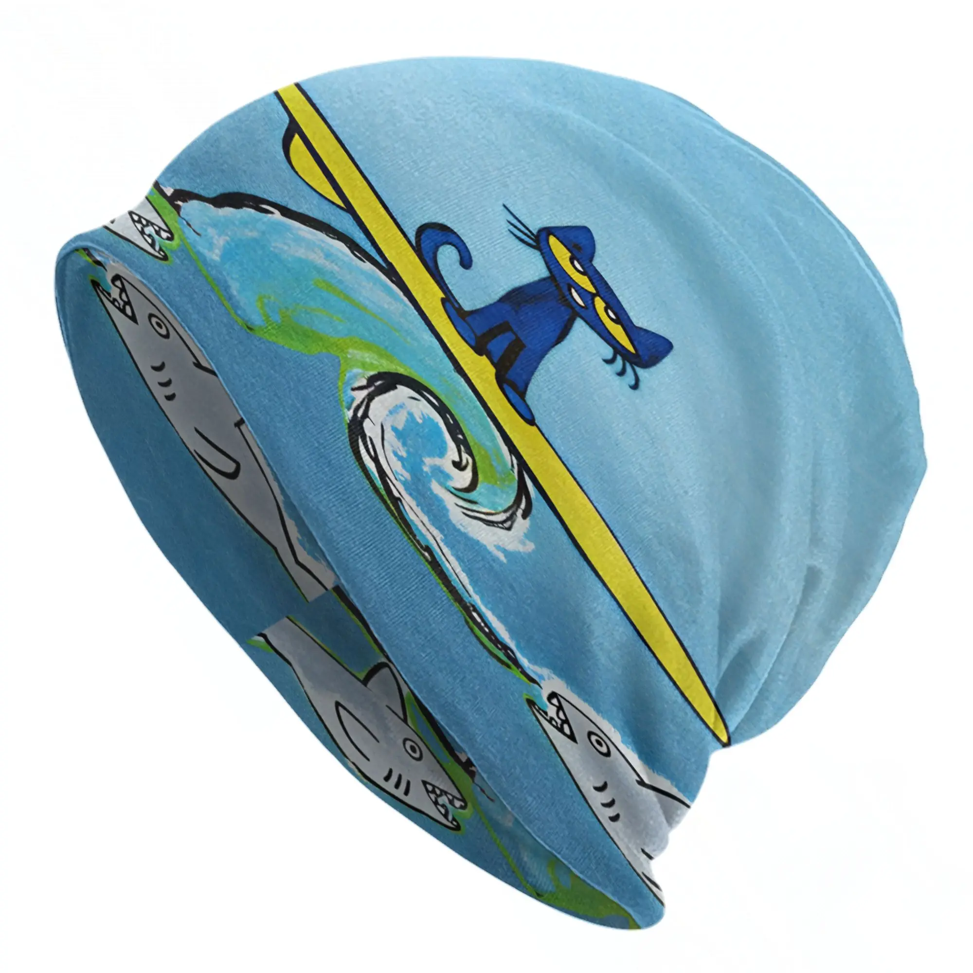 Pete The Cat Stars Comic Beanie Hats  Skullies Beanies Outdoor Elastic Men Women Unisex Caps Winter Design Cool Bonnet Hats Gift