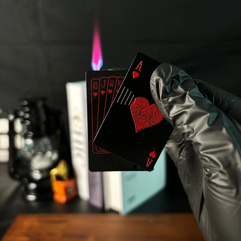 HOT selling green/red flame poker lighters, trendy and cool windproof butane gas lighters, men's and women's gifts 2026 New