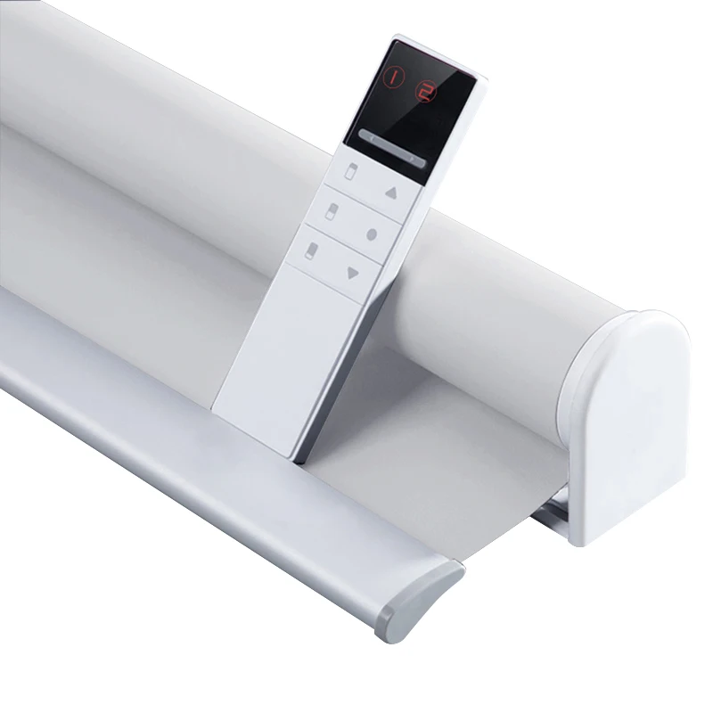 ZSHINE Tirai Jendela Bermotor Blackout Roller Blinds Lebar Dapat Disesuaikan Kontrol Jarak Jauh Nirkabel Roller Shades Jendela