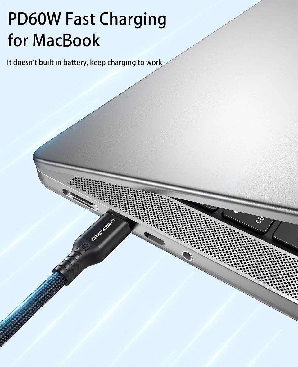UGOURD USB 3.2 3.1 Gen2 10Gbps USB-A auf Typ-C Kabel USB-C Datenübertragungskabel 60W Schnellladekabel für USB-HUB SSD-Box – Detail 4