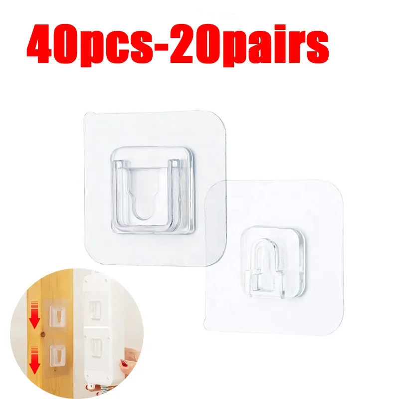 Dubbelzijdig zelfklevende muurhaken Hanger Sterke transparante zuignap Opslag Socket Haken Badkamer Keuken Slaapkamer Hook Kit