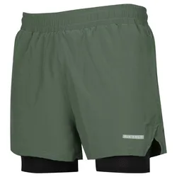 Running Shorts Men 2 in 1 Workout Compression Short Double Deck Quick Dry Gym Jogging Sports Reflective Training Short Pants