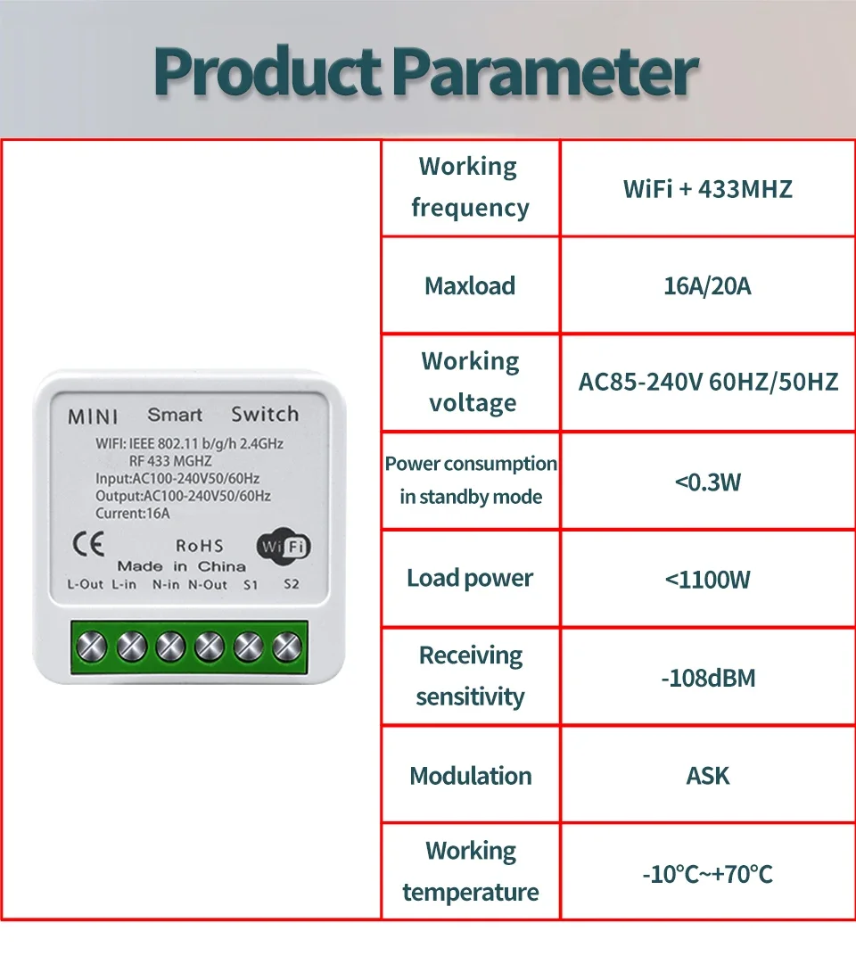 Wifi Smart Switch für Led-beleuchtung Tuya Smart Leben RF 433MHz Fernbedienung Sprachsteuerung Alexa Google Alice 1/2/3 Gang Drahtlose Schalter – Detail 12