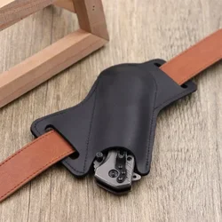 New 1pc Sheath Cover Pants Protector Bag Cowhide Fold Knife Leather Sheath Scabbard Straight Pocket Knife Cover Bag Outdoor Tool