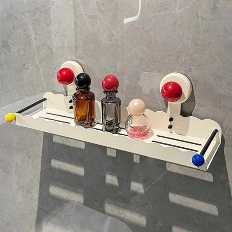 Suction Cup Storage Rack Bathroom Non Perforated Hand Washing Table Hanging Rack Toilet Wall Mounted Storage Rack-A27R