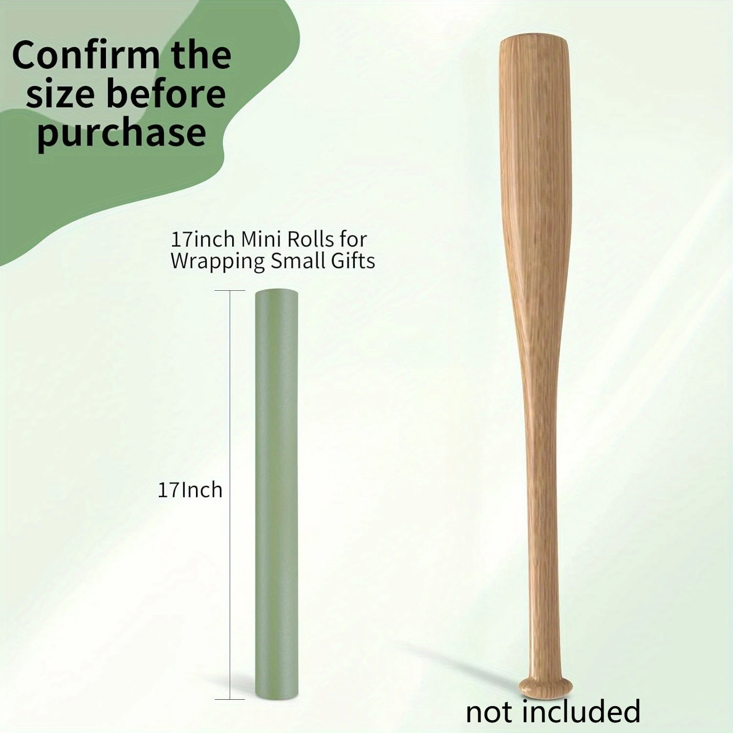 1 لفة ورق تغليف أخضر 43.18 سم × 300 سم ورق تغليف الهدايا ورق تغليف أخضر مناسب لحفلات الزفاف والساحن وأعياد الميلاد #3