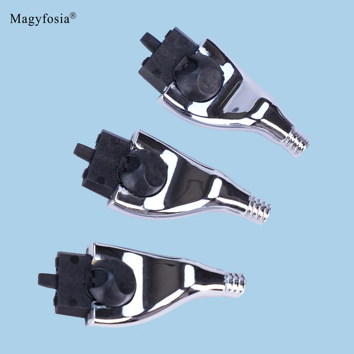 Magyfosia Chrome Silver Mach 3 Razor Head Connector DIY Shaving Handle Holder 3 Layer Beard Blades Adapter for Men's Grooming
