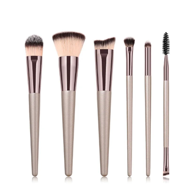 패셔너블한 고품질 편안한 유연한 섬유 대형 샴페인 헤어 메이크업 브러시 세트