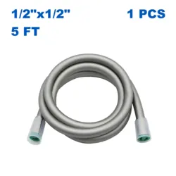 KING SMART Ultra-Soft Silicone Handheld Shower Head Hose Replacement; 5 FT; Dark Silver; 1pcs/case; 81000