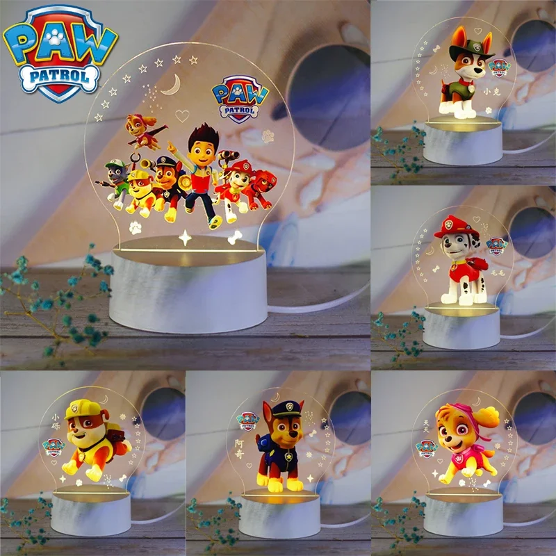 Luz nocturna de persecución de la patrulla canina para niños, adornos de iluminación ambiental para mesita de noche, lámpara de noche de escritorio, regalos de cumpleaños