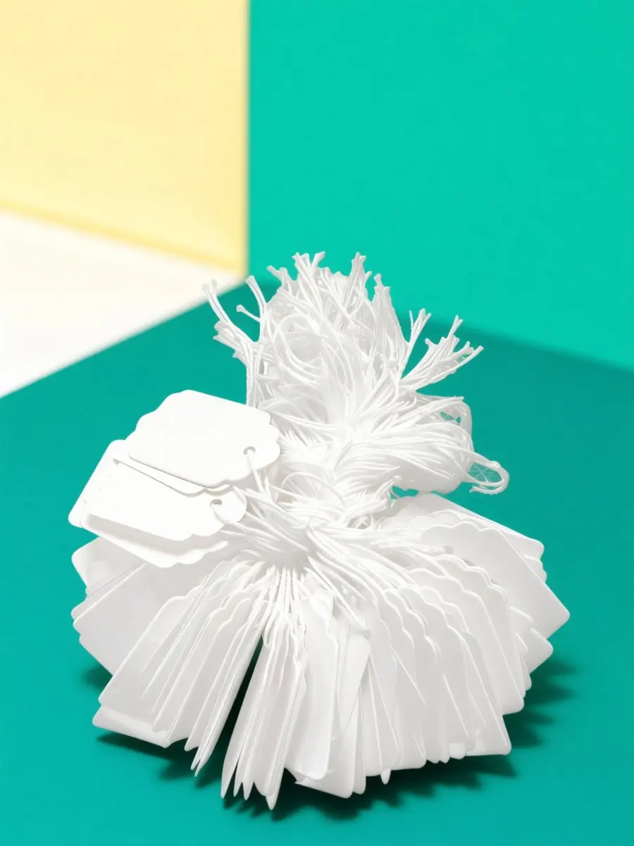 95Pcs Price Tags White Paper String Display Marking Tags for Jewelry Clothing Shoes Crafts Inventory Management Labels view 6