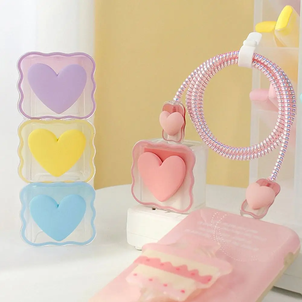 18/20W Cute Transparent Charging Cable Protector Charger Head Cover Data Line Cover Cable Protector Case For iPhone