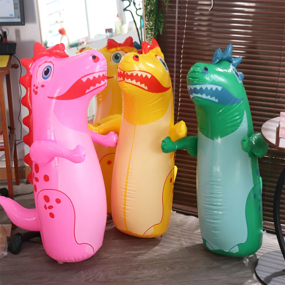 Boxing Training Inflatable Tumbler Dinosaur Dinosaur Cartoon Tumbler Boxing Dinosaur 90cm PVC Inflatable Punching Bag