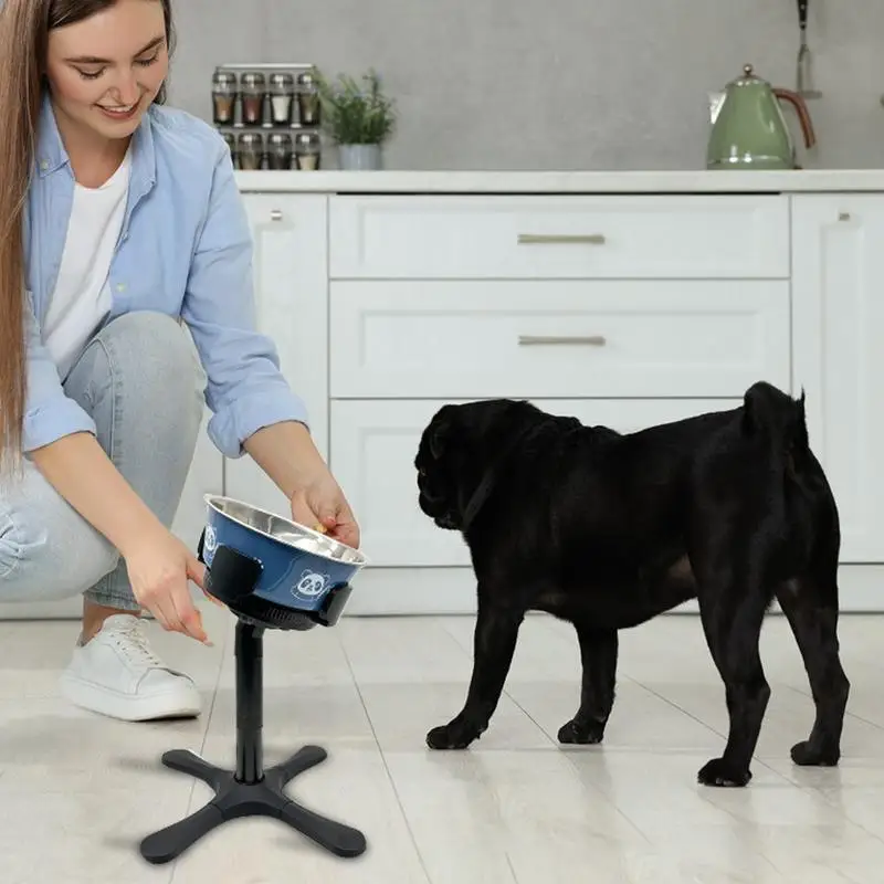 

Single Dog Bowl Stand Dog Raised Water Bowl Feeding Stand Adjustable Prevent Tipping Dog Bowl Stand For Large And Medium Dogs