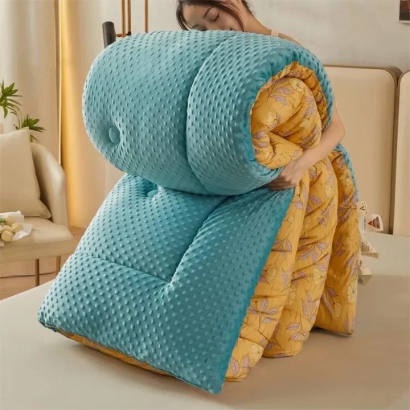 New A-class Retro Double Yarn Bean Velvet Winter Blanket Core, Fast Heating Warm Blanket, Four Seasons Spring and Autumn Quilt