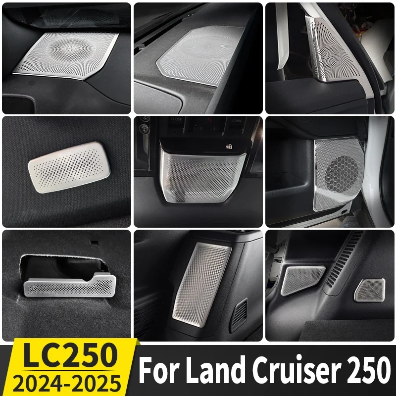 

Для Toyota Land Cruiser Prado 250 LC250 2024 2025 решетки динамиков из нержавеющей стали, антикоррозийные аксессуары для обновления интерьера