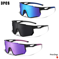 CATERSIDE 1/2/3PCS Men Polarized Sunglasses Skiing Glasses Women Cycling Sports Outdoor Activities UV400 Protection