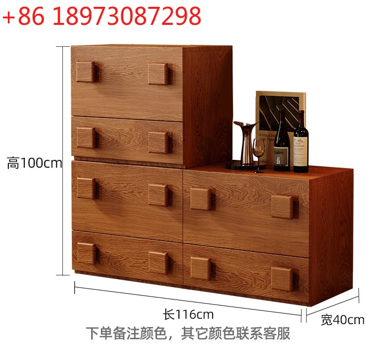 Retro storage drawer living room against the wall dining side cabinet medieval solid wood multi-functional card door cabinet