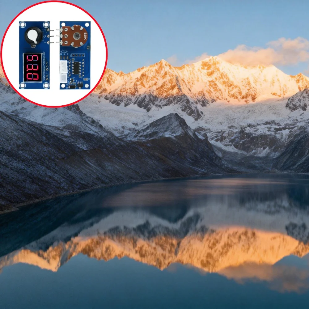 Single Channel Digital Potentiometer Module - 5K/10K/20K Adjustable Resistor with 3-Digit LED Display for Precision Control