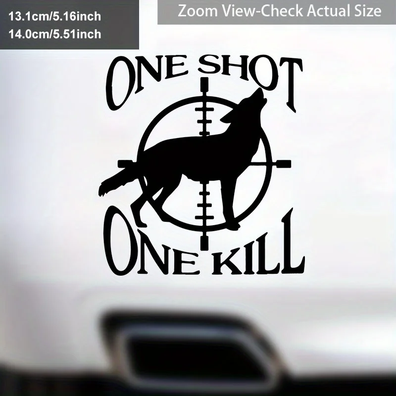 

Виниловая наклейка Wolf One Shot One Kill Hunting, водонепроницаемая ПВХ-наклейка для ноутбуков и бутылок с водой