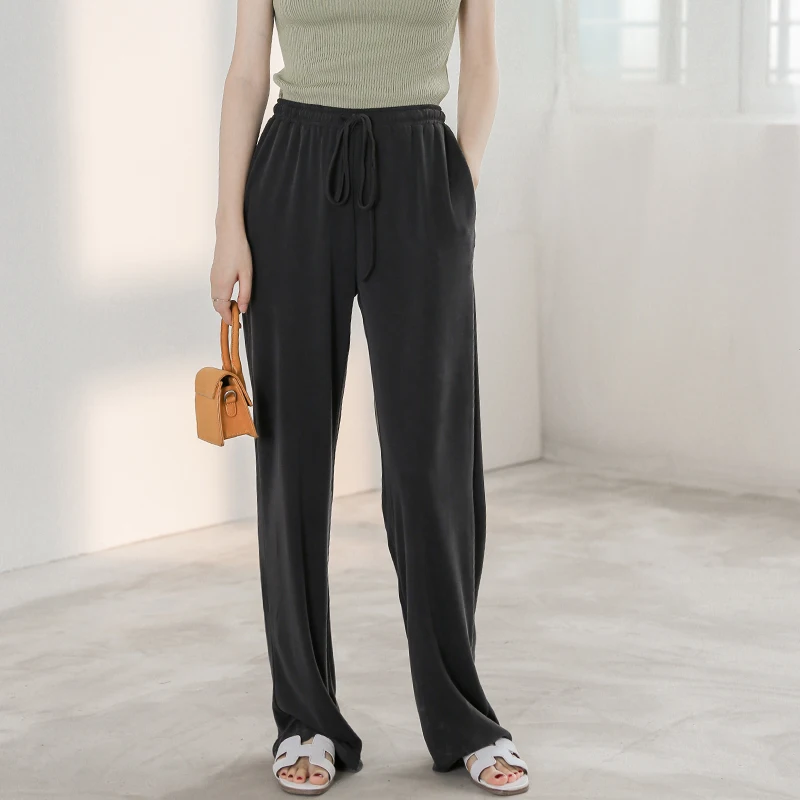 

Брюки женские свободного кроя с высокой талией и широкими штанинами, повседневные, длиной в пол, модель K8026