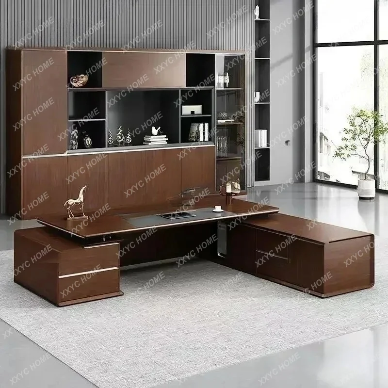 XXLarge L Shaped OfficeTable Drawer Cabinet Asthetic Manager Office Desks Wooden Executive Escritorios De Oficina Accessories