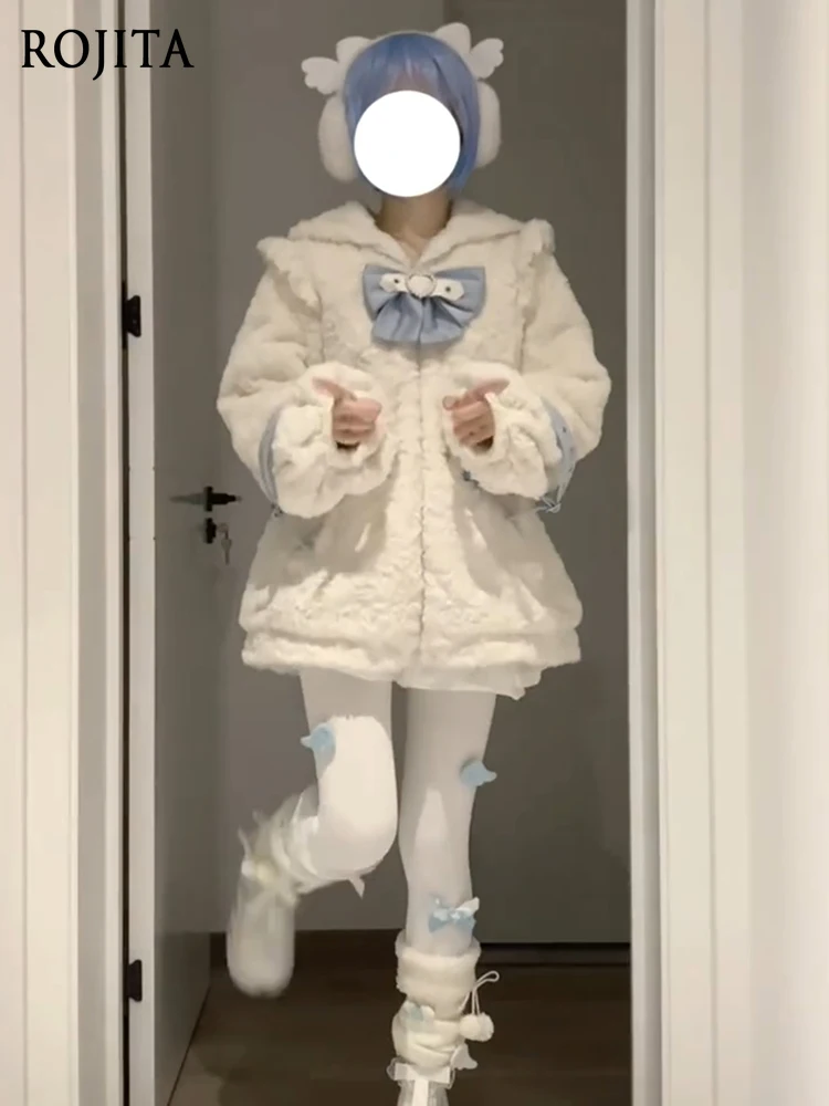 

Autumn Winter Warm Fleece Sweet Cool Japanese Style Soft Cute Lolita Versatile Fluffy Cat Ear Coat Winter Jacket Women 2025 New