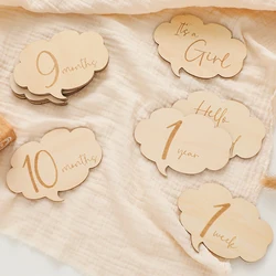 8pc Boy and Girl Milestone Card Dialog Box Growth Commemorative Card Newborn Photography Accessories Card Photography Props Gift