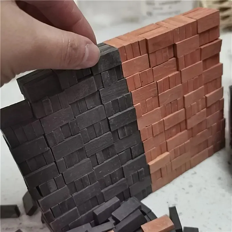 100 mini ladrillos realistas para manualidades: escala 1:35, modelo rojo y gris oscuro, paredes de ladrillos, ladrillos hechos a mano, paisajes, proyecto de Hobby