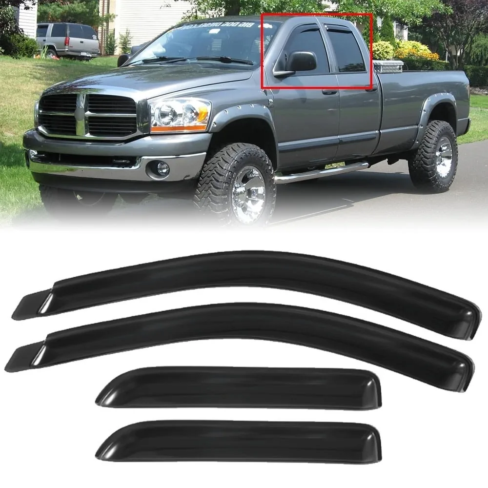

For 2003-2009 Dodge Ram 1500 2500 In-Channel Window Visor Vent Shade Rain Guards