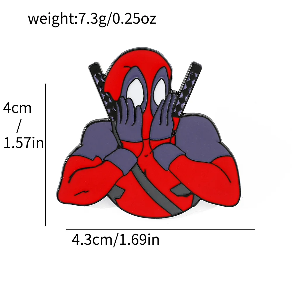 Cartoon Characters in European and American Film and Television Alloy Brooch Deadpool and Spider Man Metal Badge Accessories Pin - view 2