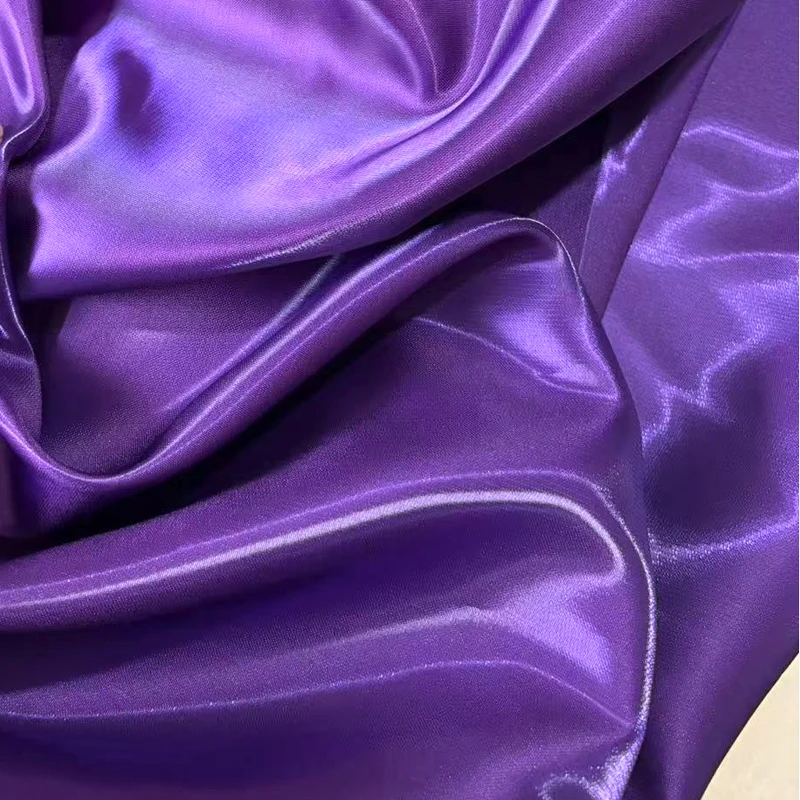 Luxury Glossy Liquid Satin Fabric Reflective Galaxy Shiny Bridal Satin Fabric for Fashion Dress Suit Design Material