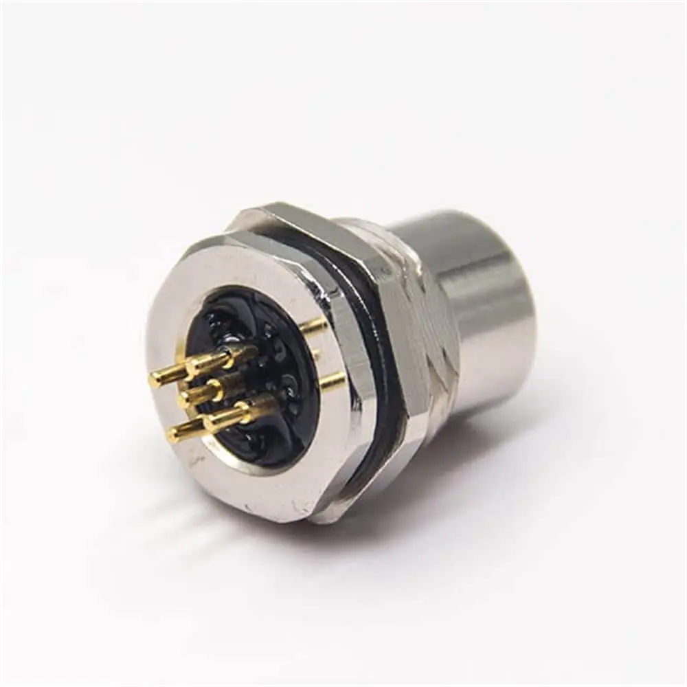 M12 Female Socket 5 Pin A-Code PCB Mount Waterproof Connector
