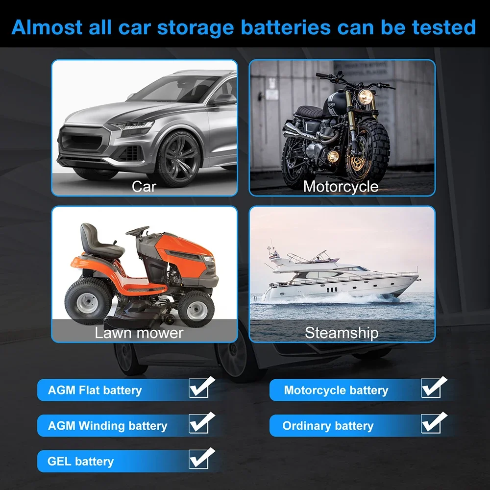 KONNWEI BK100 6V 12V Car Battery Tester Motorcycle Battery Analyzer Load Cranking Charging Tester Bluetooth for Android/IOS