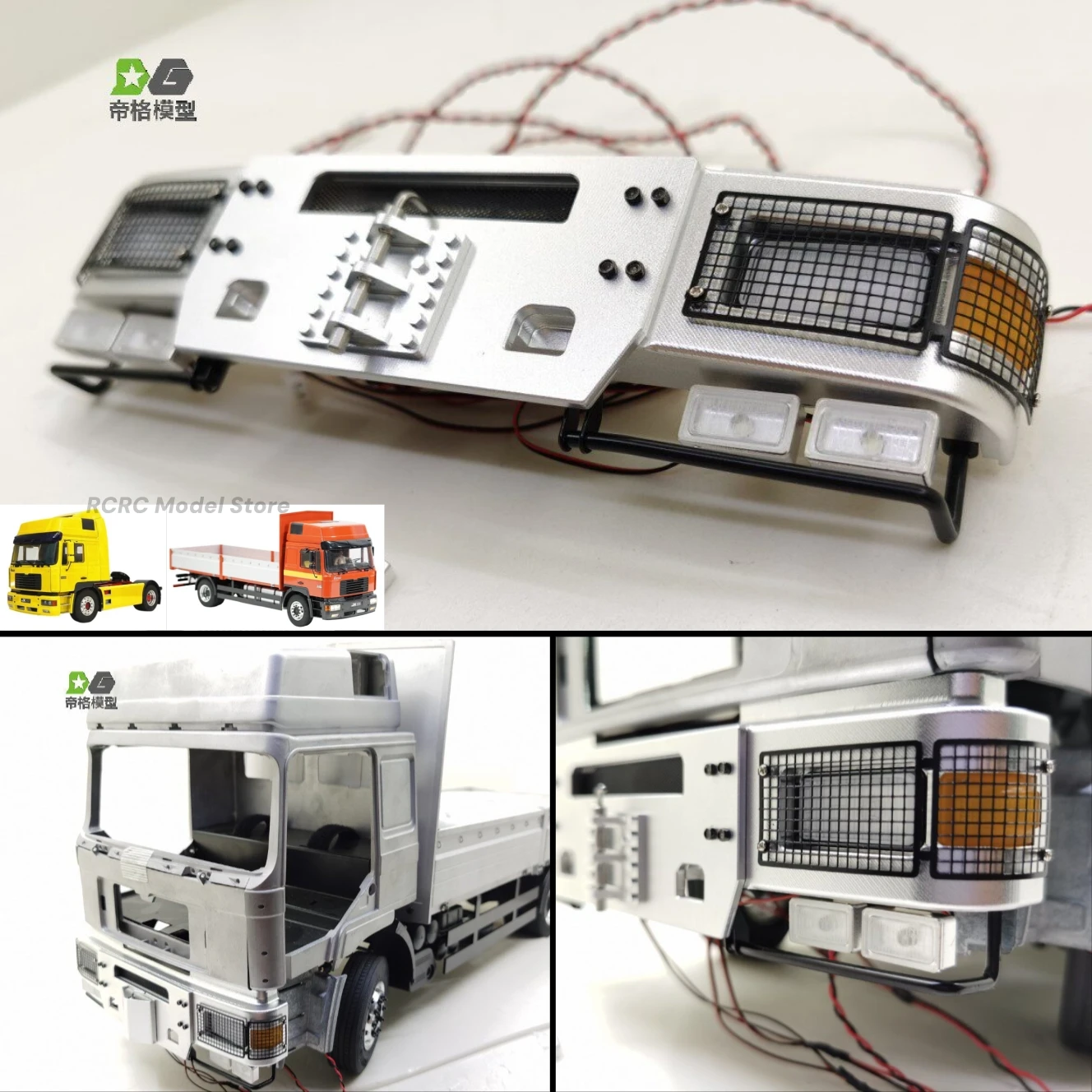 RC Spielzeug-LKW F2000 Metall CNC Hochleistungs-Stoßstangen-Kit DEGREE MODEL Für JXMODEL MAN F2000 1/14 Maßstab RC LKW DIY Teile Zubehör