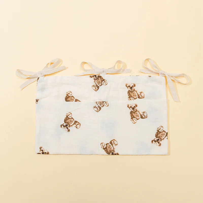 Babyfond Double-layer Pure Cotton Cloth Baby Bedside Storage Bag Double Pocket Stroller Hanging Bag Printed Baby  Hanging Bag