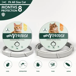 Cat Flea and Tick Collars 8 Month Full Body Protection Same Formula as Seres Silicone Ajustable Flea Collar Cats