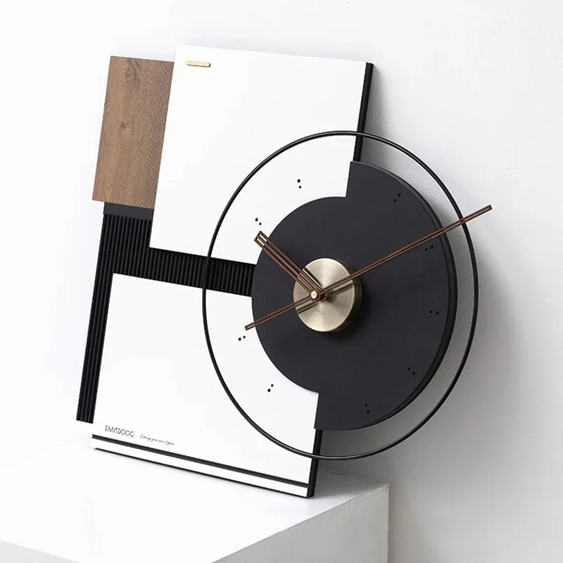 ساعة حائط كبيرة لغرفة المعيشة ساعات فنية صامتة ساعات جدارية فاخرة مؤشر الجوز ديكور الغرفة الحلي ديكور الحائط الحديث