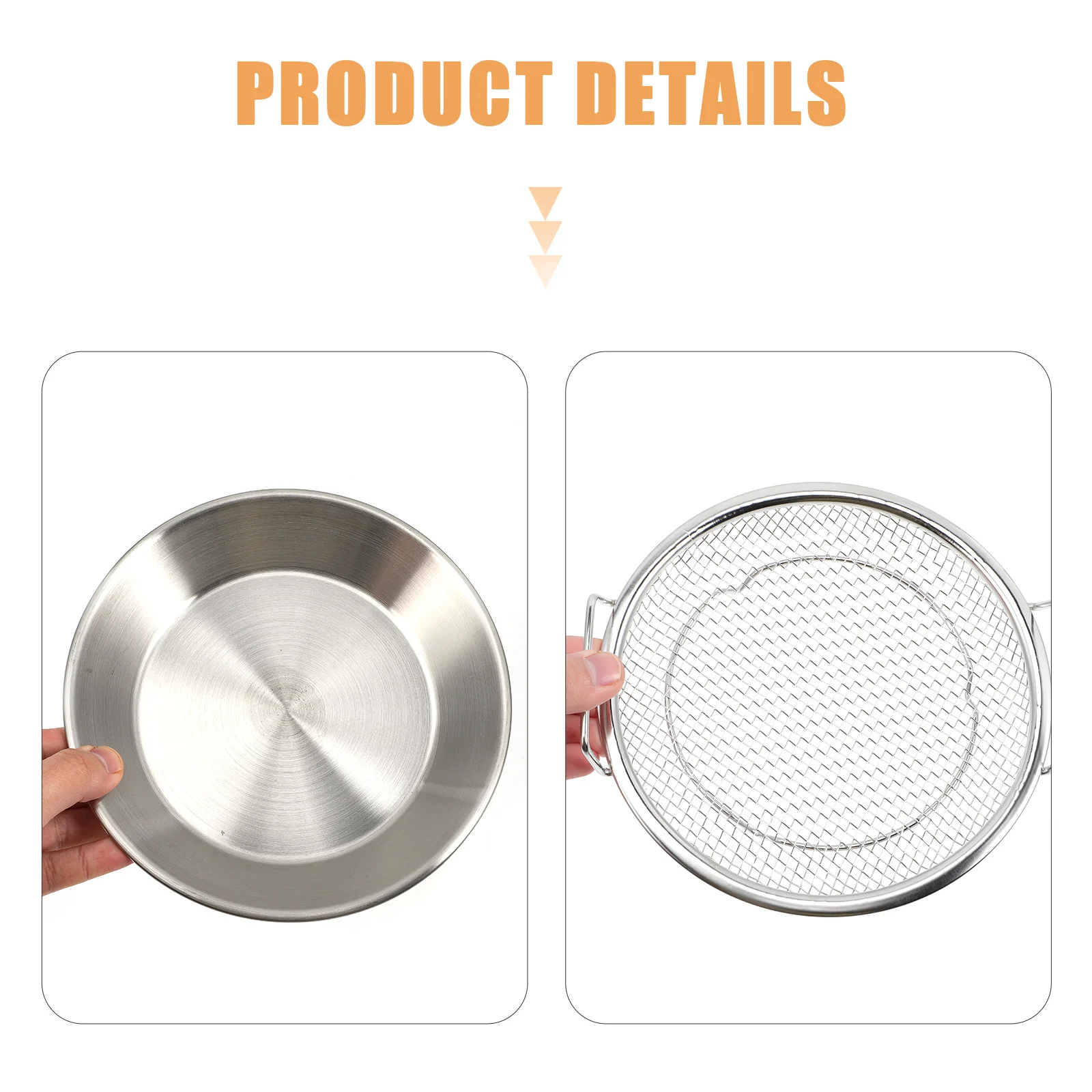 

1Set Oil Draining Plate Stainless Steel Double Layer Snack Serving Dish for Fried Chicken Fries Dessert Bbq Grilled Food