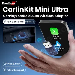2025 CarlinKit 5.0 Mini Ultra Wireless CarPlay Android auto Adapter for Car infotainment Upgrade Bluetooth 5.4GHz Wifi 5.8GHz