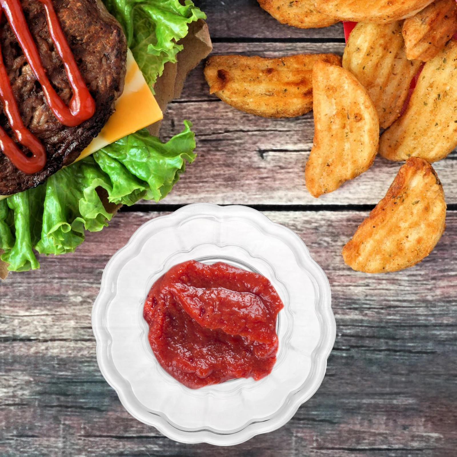 

4Pcs Acrylic Sauce Bowls Clear Condiment Bowls for Home Restaurant Serving Snacks and Bowl Serving Bowl Set