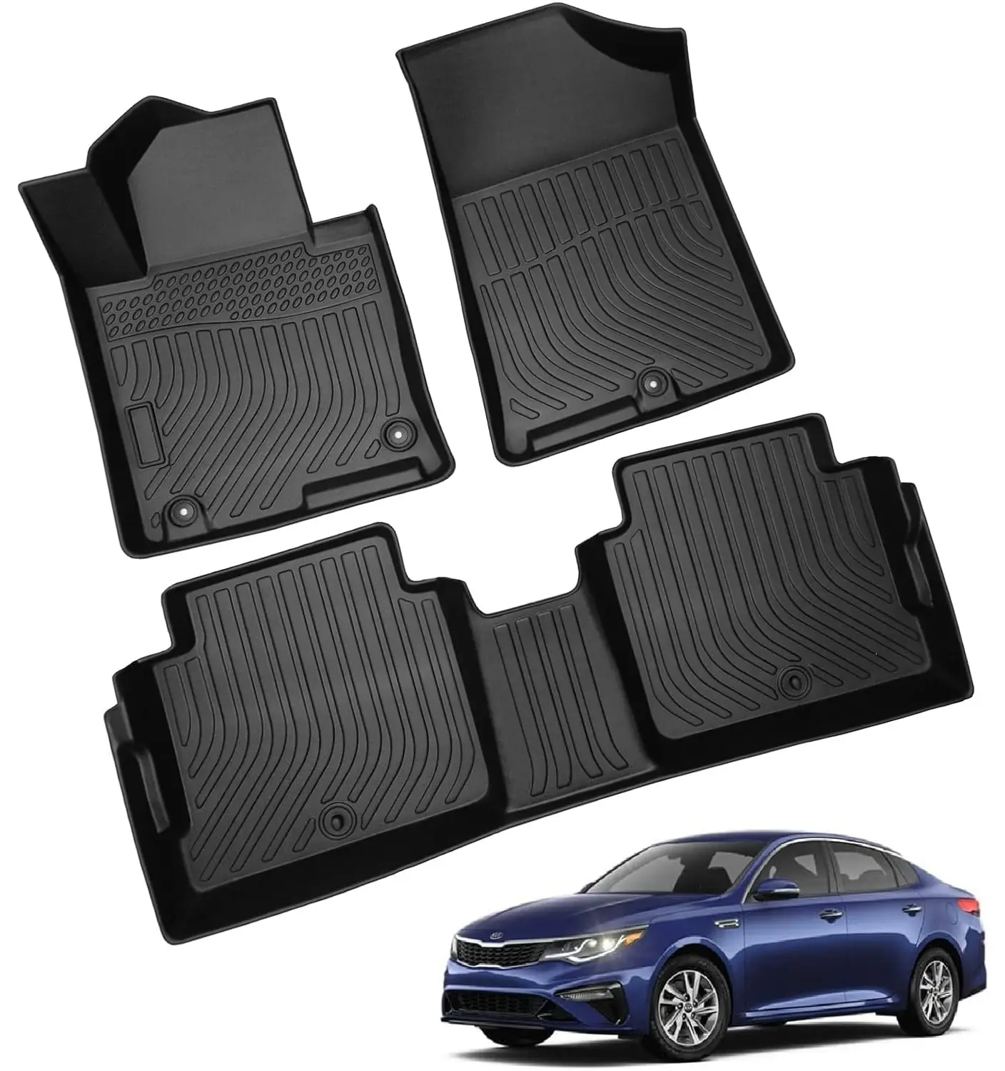 

Heavy Duty TPE Floor Mats For Hyundai Sonata 2015-2019 Kia Optima 2016-2020 Custom Fit Waterproof Odorless