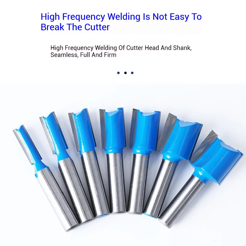 Imagem -03 - Straight Cut Router Brocas mm Shank Cortador de Corte de Madeira Dupla Flauta Carbide Straight Milling Cutter Bit Grupo Pcs