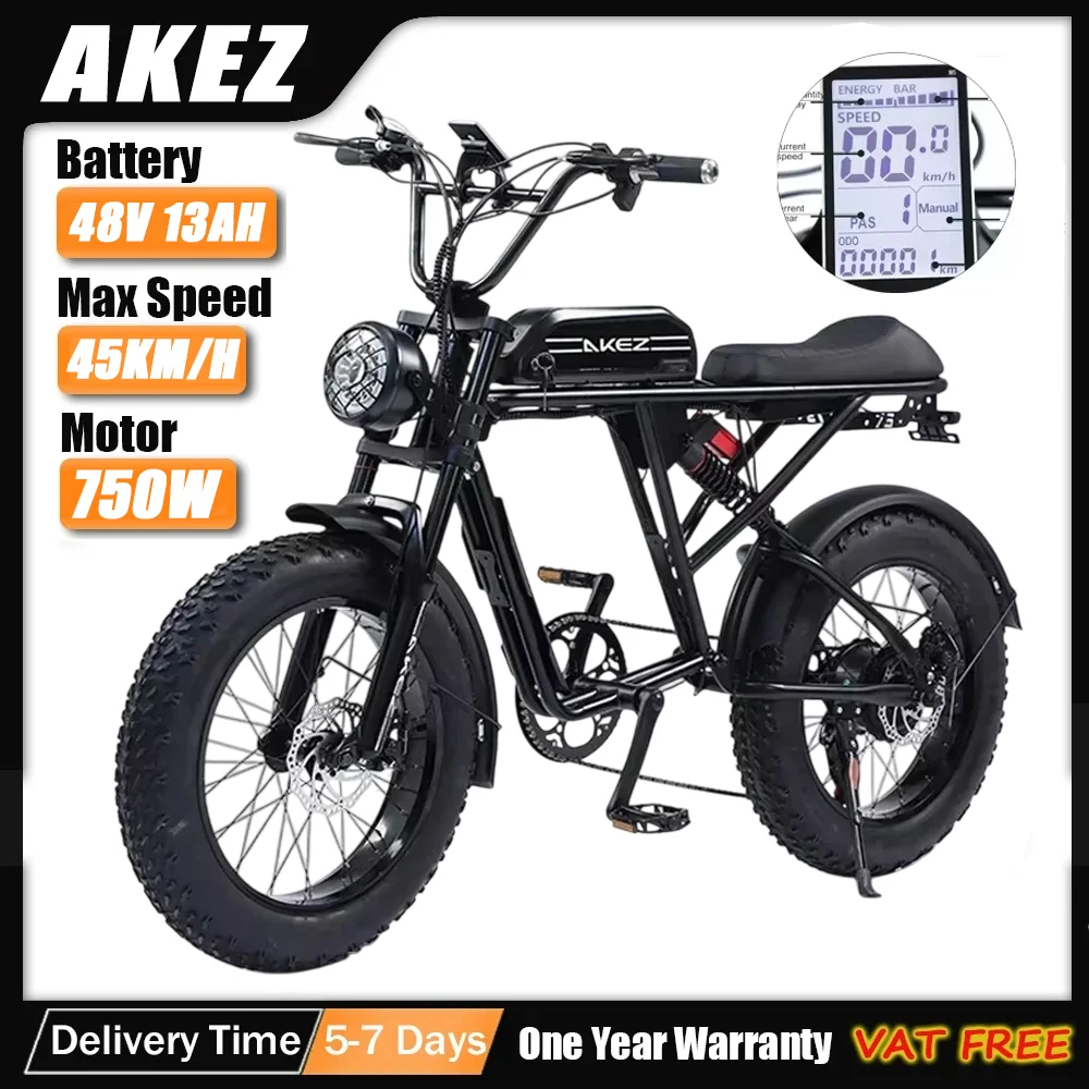 AKEZ super73 s2 All-terrain Electric bike750W Powerful Motor 48V 13AH Electric Bicycle 20-inch Fat Tire Urban Off-road e-bike