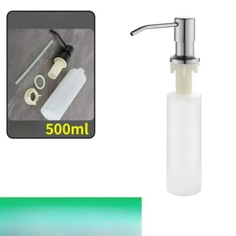 

Liquid Soap Bottle Sink Mount Hand Pressure Soap Dispenser Bottle Kitchen Sink Liquid Soap Dispenser Pump Stainless Steel 500ML